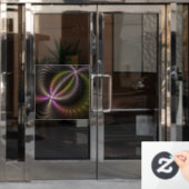 Abstracte glanzende Trippy Kleurrijke 3D Fractal A Raamsticker (Kantoordeur)