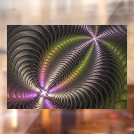 Abstracte glanzende Trippy Kleurrijke 3D Fractal A Raamsticker (Vel 2)