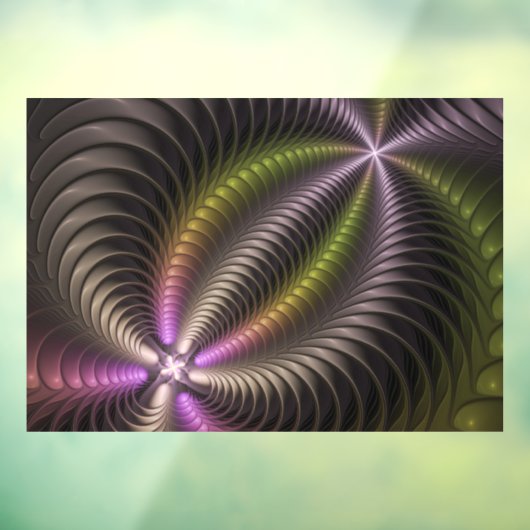 Abstracte glanzende Trippy Kleurrijke 3D Fractal A Raamsticker (Vel 3)