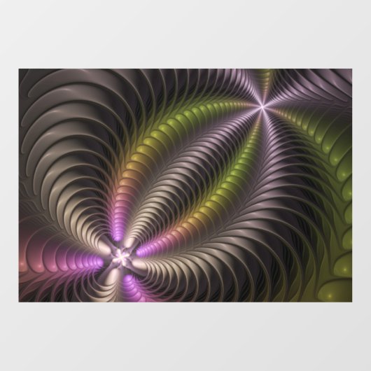 Abstracte glanzende Trippy Kleurrijke 3D Fractal A Raamsticker (Vel)