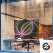 Abstracte glanzende Trippy Kleurrijke 3D Fractal A Raamsticker (Cafe Raam)