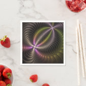 Abstracte glanzende Trippy Kleurrijke 3D Fractal A Servet (Insitu)