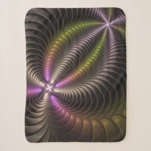 Abstracte glanzende Trippy Kleurrijke 3D Fractal A Sherpa Deken