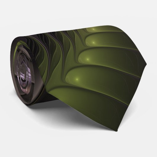 Abstracte glanzende Trippy Kleurrijke 3D Fractal A Stropdas (Opgerold)