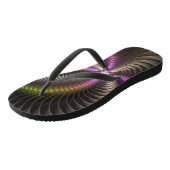 Abstracte glanzende Trippy Kleurrijke 3D Fractal A Teenslippers (Schuin)
