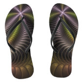Abstracte glanzende Trippy Kleurrijke 3D Fractal A Teenslippers (Voetbed)