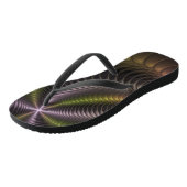 Abstracte glanzende Trippy Kleurrijke 3D Fractal A Teenslippers (Schuin)