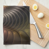 Abstracte glanzende Trippy Kleurrijke 3D Fractal A Theedoek (Quarter Fold)