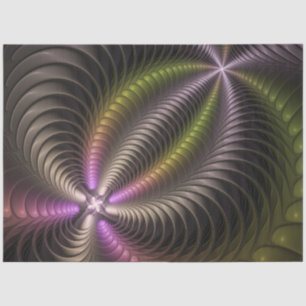 Abstracte glanzende Trippy Kleurrijke 3D Fractal A Tissuepapier