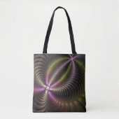 Abstracte glanzende Trippy Kleurrijke 3D Fractal A Tote Bag (Voorkant)