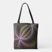 Abstracte glanzende Trippy Kleurrijke 3D Fractal A Tote Bag (Achterkant)