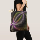 Abstracte glanzende Trippy Kleurrijke 3D Fractal A Tote Bag (Dichtbij)