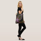 Abstracte glanzende Trippy Kleurrijke 3D Fractal A Tote Bag (Op model)