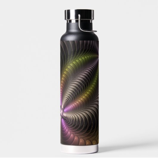 Abstracte glanzende Trippy Kleurrijke 3D Fractal A Waterfles (Links)