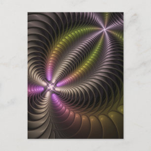 Abstracte glanzende trippy kleurrijke 3D fractale Briefkaart