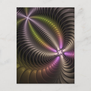 Abstracte glanzende trippy kleurrijke 3D fractale Briefkaart