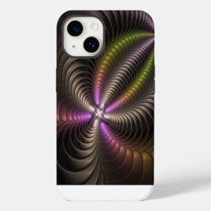 Abstracte glanzende trippy kleurrijke 3D fractale iPhone 14 Hoesje