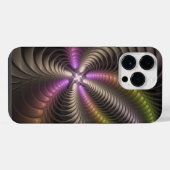 Abstracte glanzende trippy kleurrijke 3D fractale iPhone Hoesje (Achterkant horizontaal)
