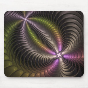 Abstracte glanzende trippy kleurrijke 3D fractale Muismat