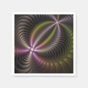 Abstracte glanzende trippy kleurrijke 3D fractale  Servet