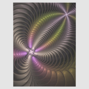 Abstracte glanzende trippy kleurrijke 3D fractale  Tissuepapier