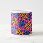 Abstracte glasbloemen grote koffiekop (Voorkant)