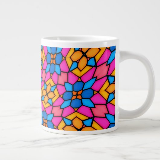 Abstracte glasbloemen grote koffiekop (Rechts)