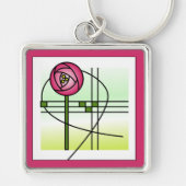 Abstracte Glasgow Roos Sleutelhanger (Voorkant)