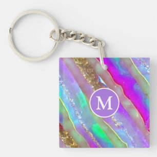 Abstracte Glass Art Sleutelhanger