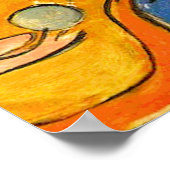 Abstracte glasstijlgitaren poster (Hoek)