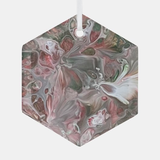 Abstracte glazen sierbloem glas ornament (Voorkant)