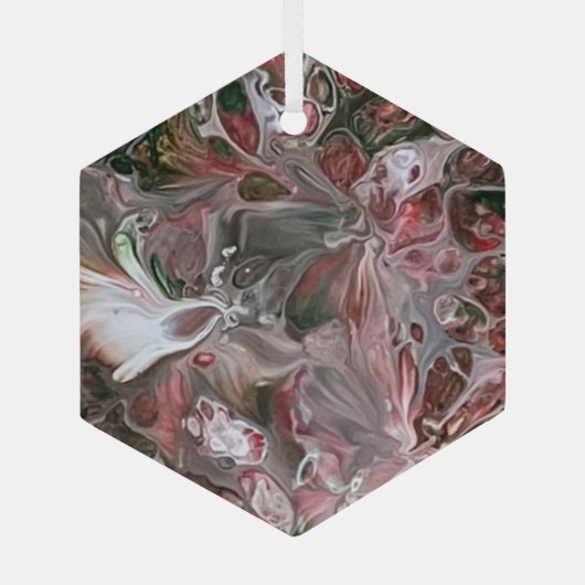 Abstracte glazen sierbloem glas ornament (Achterkant)