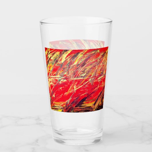 Abstracte glazen tuimelaar "Feather Blast" (Voorkant)