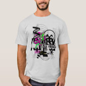 Abstracte Glitch Collage Straatkunst T-shirt (Voorkant)