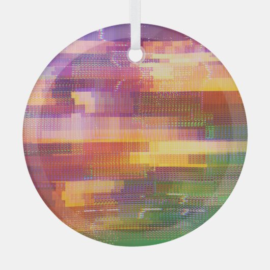 Abstracte glitch: textuur van testscherm glas ornament (Voorkant)