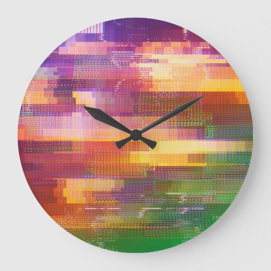 Abstracte glitch: textuur van testscherm grote klok (Voorkant)