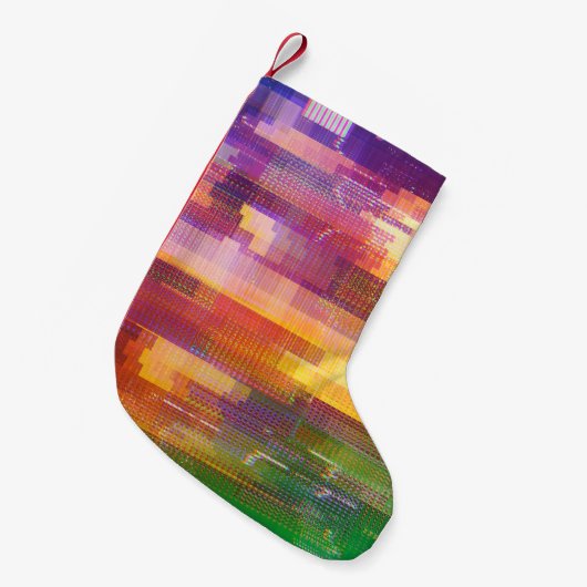 Abstracte glitch: textuur van testscherm kleine kerstsok (Voorkant (Hangend))