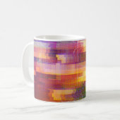 Abstracte glitch: textuur van testscherm koffiemok (Voorkant links)