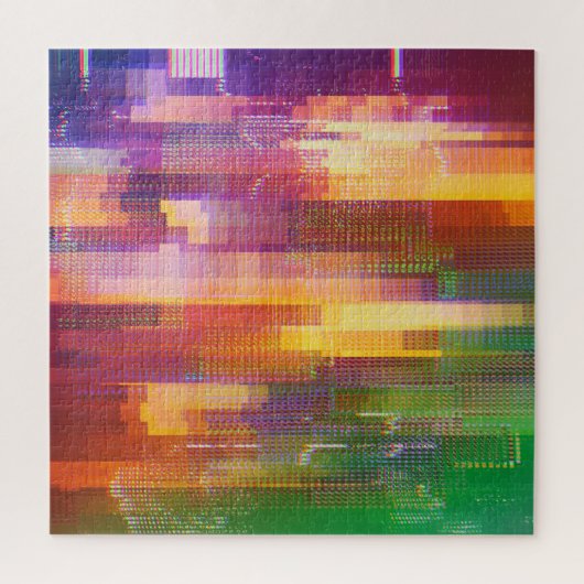 Abstracte glitch: textuur van testscherm legpuzzel (Verticaal)