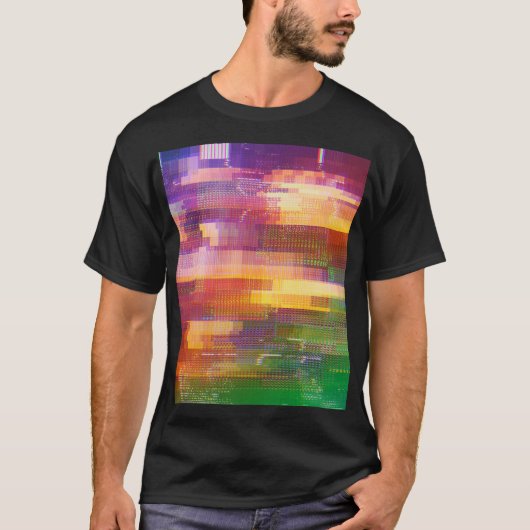 Abstracte glitch: textuur van testscherm t-shirt (Voorkant)