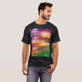 Abstracte glitch: textuur van testscherm t-shirt (Voorkant volledig)