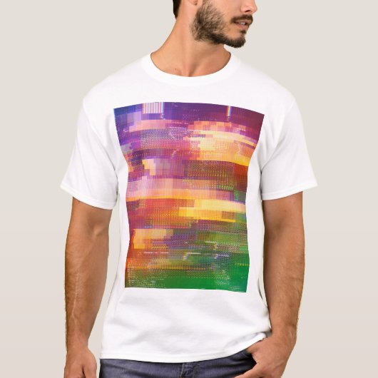 Abstracte glitch: textuur van testscherm t-shirt (Voorkant)