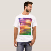 Abstracte glitch: textuur van testscherm t-shirt (Voorkant volledig)
