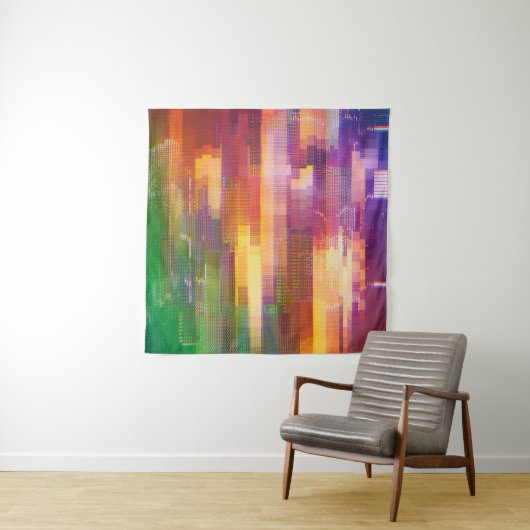 Abstracte glitch: textuur van testscherm wandkleed (In Situ (horizontaal))