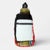 Abstracte glitchkunst Digitale vervorming raster Sling Bag (Voorkant)