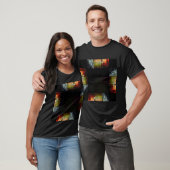 Abstracte glitchkunst Digitale vervorming raster T-shirt (Unisex)