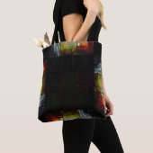 Abstracte glitchkunst Digitale vervorming raster Tote Bag (Dichtbij)