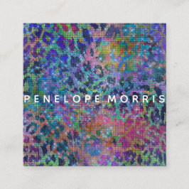 Abstracte Glitter Beauty-stylist afdrukken Vierkante Visitekaartje