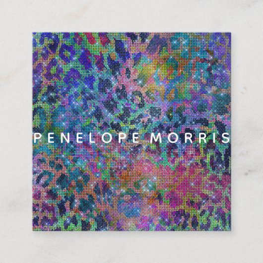 Abstracte Glitter Beauty-stylist afdrukken Vierkante Visitekaartje (Voorkant)