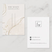 Abstracte Glitter Gold Ivory Hairclips Pin display Visitekaartje (Voorkant / Achterkant)